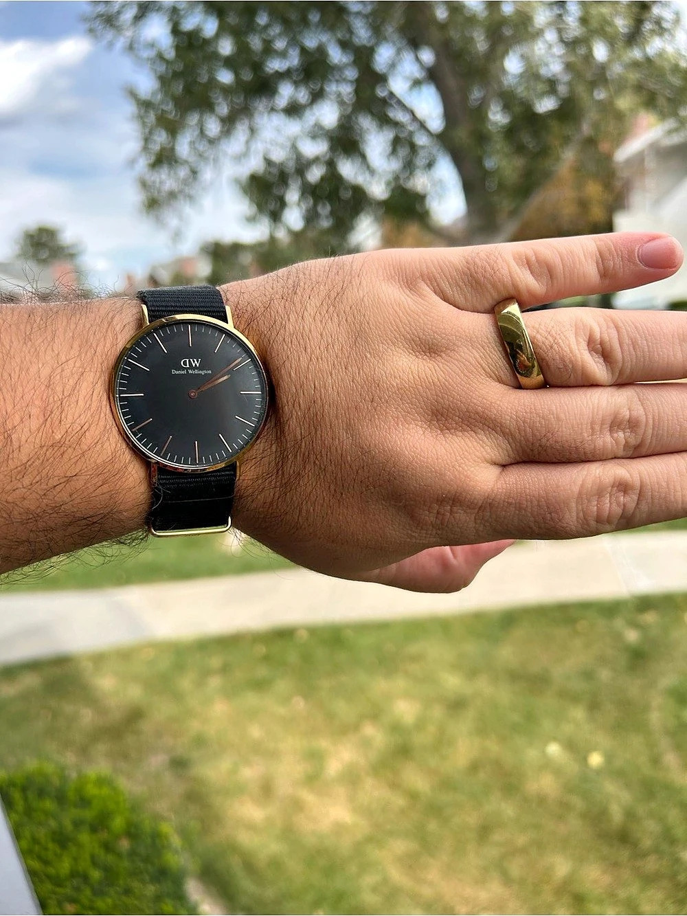 Daniel Wellington Classic Cornwall Black Rose Gold Watch Black & Gold
